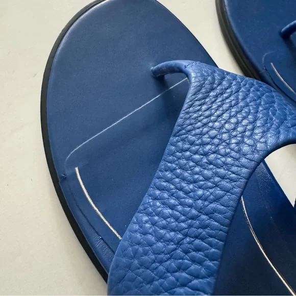 New Vionic Agave Womens Comfort Toe Post Sandal in Classic Blue Leather size 8.5 - Picture 4 of 6